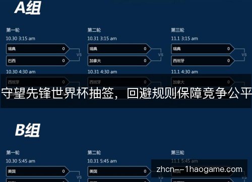 守望先锋世界杯抽签，回避规则保障竞争公平